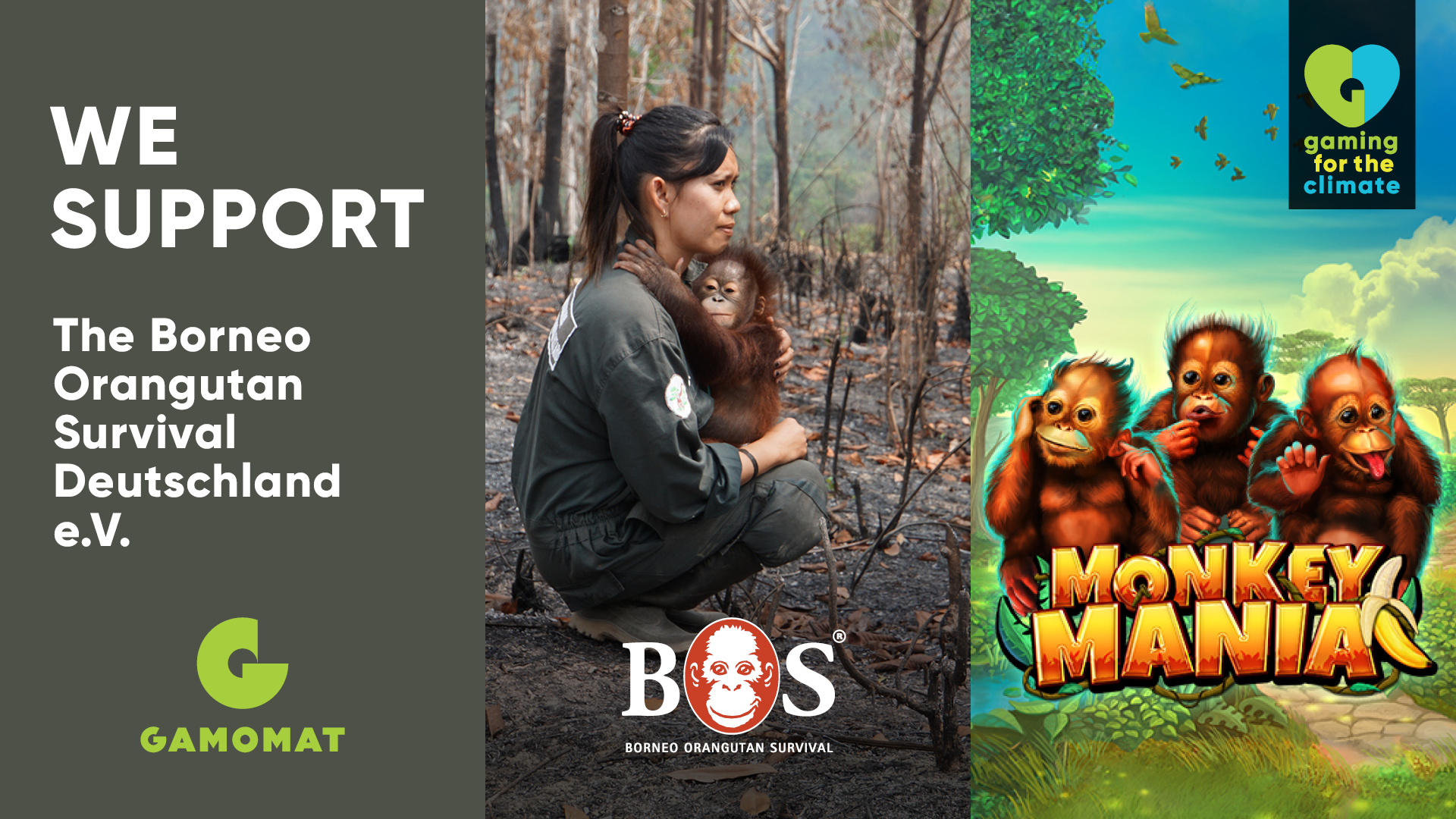 GAMOMAT’s Monkey Mania to Support Borneo Orangutan Survival (BOS) for Gaming for the Climate Initiative
