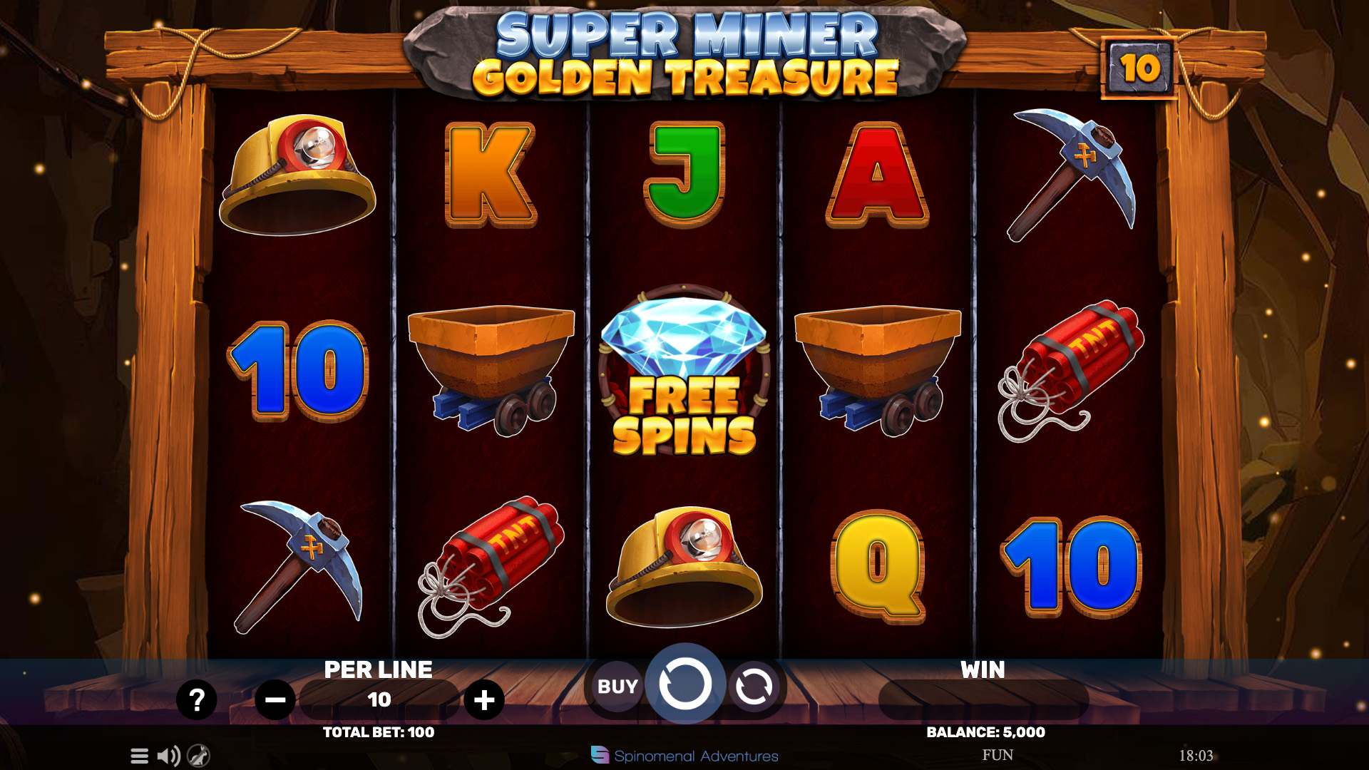 Spinomenal Unearths Super Miner Golden Treasure Slot