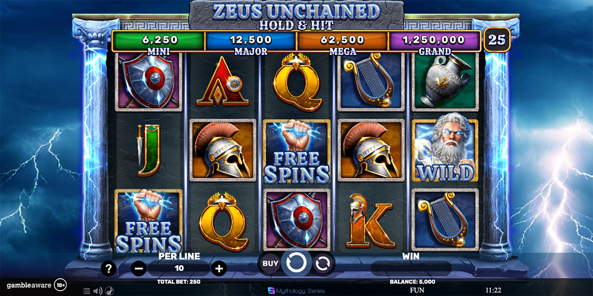 Spinomenal Adds Zeus Unchained Hold & Hit to Slots Line-up