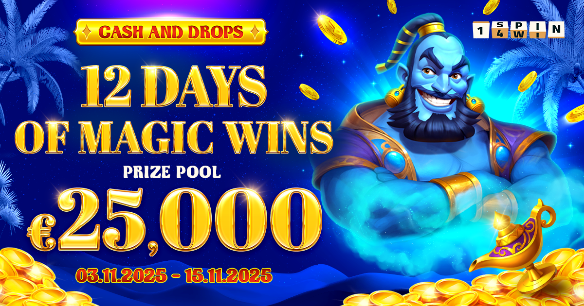 1spin4win Announces Network Promotion “12 Days of Magic Wins” With €25,000 Prize Pool