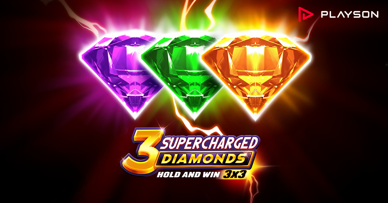 Sparkling Features Add Glamour to bonus play in Playson’s 3 Supercharged Diamonds: Hold and Win
