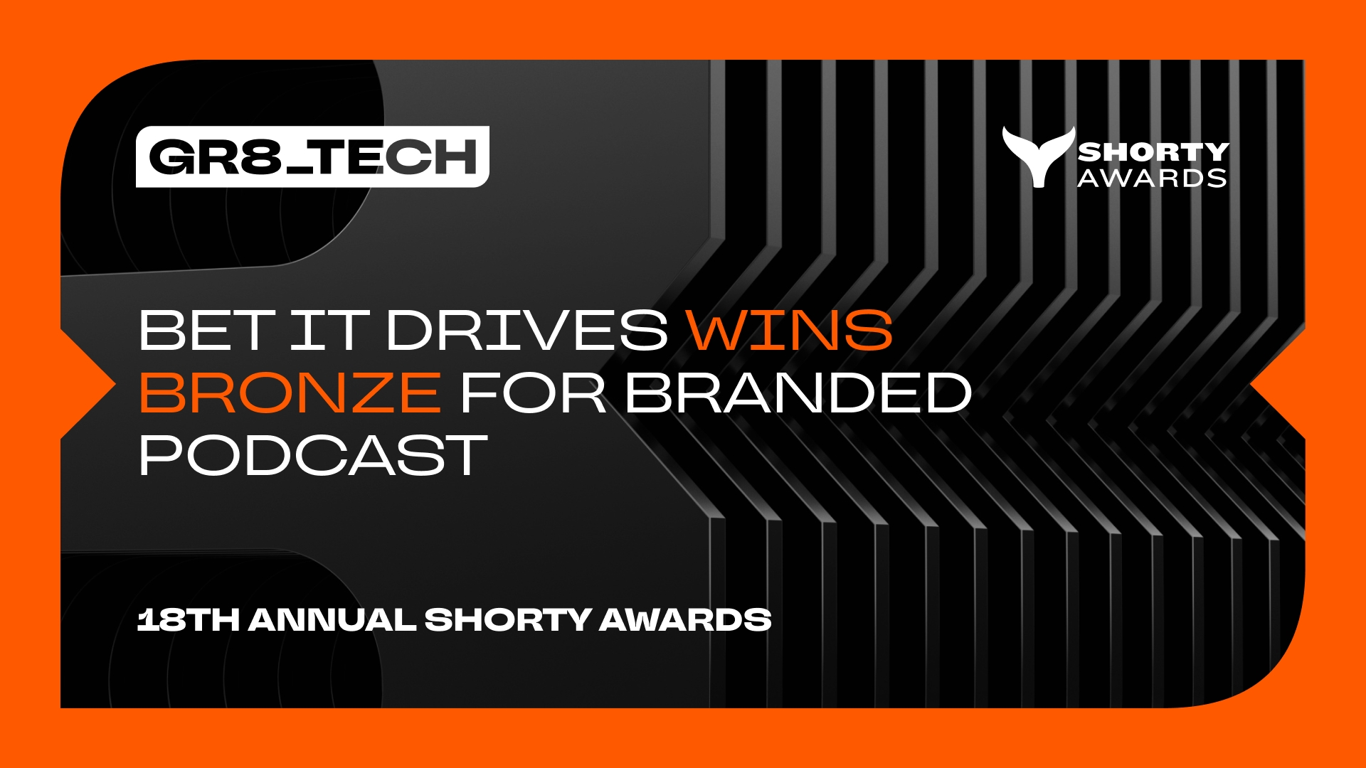 GR8_TECH’s Bet It Drives Wins Bronze at the 18th Annual Shorty Awards
