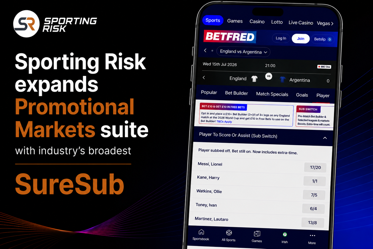 Sporting Risk Expands Promotional Markets Suite with Industry’s Broadest SureSub Offering