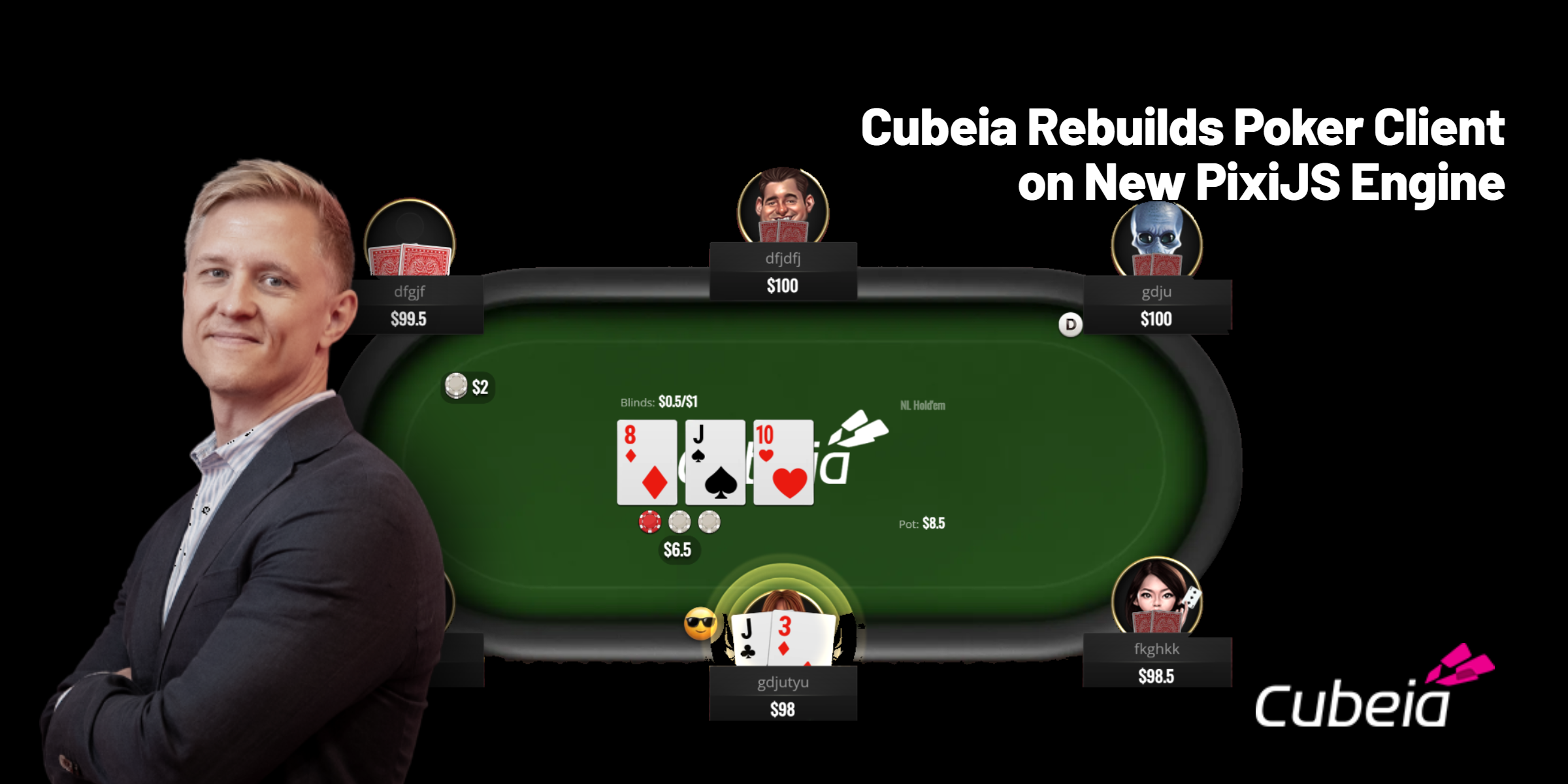 Cubeia Rebuilds Poker Client on New PixiJS Engine