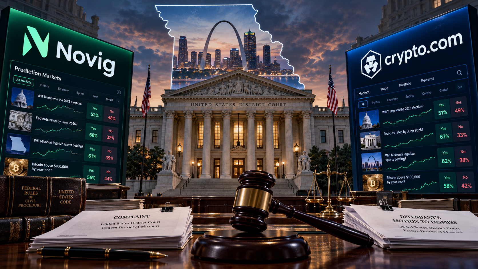 Novig And Crypto.com Take Missouri Prediction Markets Dispute To Federal Court